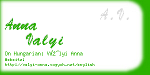 anna valyi business card